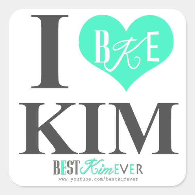 J'aime les autocollants Kim (une feuille de 20 cm  (Devant)