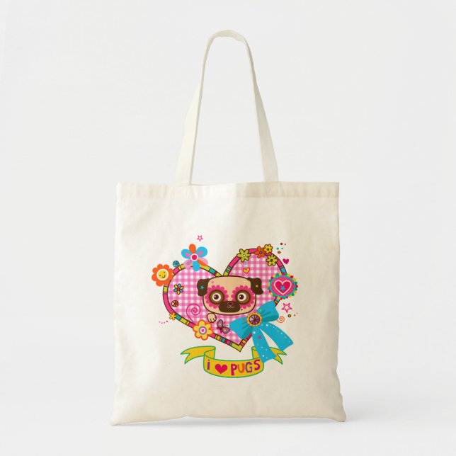J'Aime Les Carlins ! Sac fourre-tout (Devant)