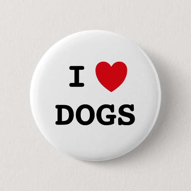 J'aime les chiens badge (Devant)