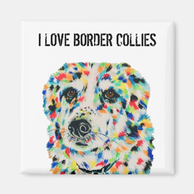 J'aime les collies frontalières Magnet (Devant)