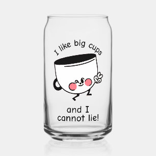 J'aime les grandes tasses – Verre à canette drôle