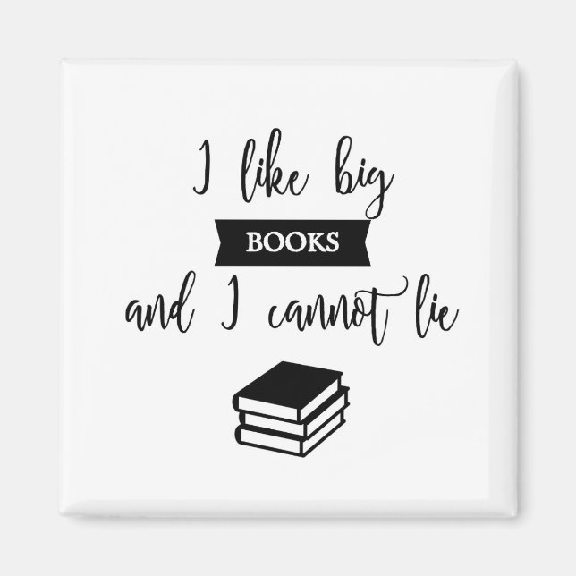 J'aime les gros livres, aimant frigo (Devant)