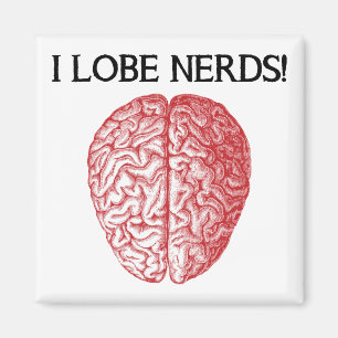 J'aime les nerds Amour Magnet Frigo Drôle
