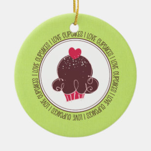 J'aime les ornements en céramique de Noël de