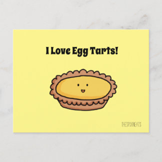 J'aime les tartes aux oeufs carte postale