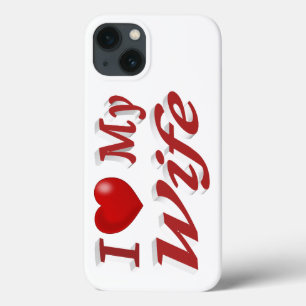 J'aime ma femme Coque iPhone avec un texte rouge m