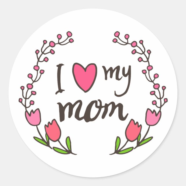 J'aime ma mère Happy Mère's Day Sticker Seal (Devant)