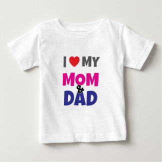 J'aime ma Mère Papa - Cœur T-shirt pour bébé et to