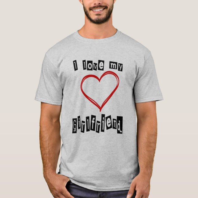 J'aime ma petite amie personnalisable t-shirts d'a (Devant)