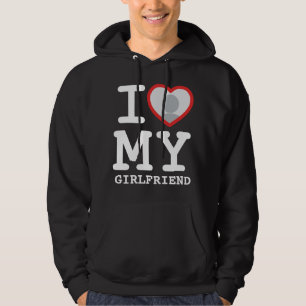 j'aime ma petite amie sweat - shirt à capuche noi