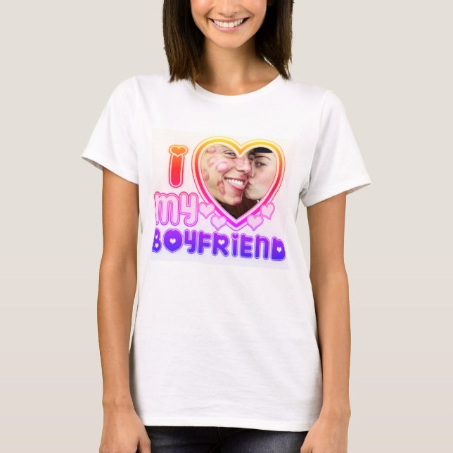 J'Aime Ma Petite Amie T-Shirt Personnalisé (Devant)