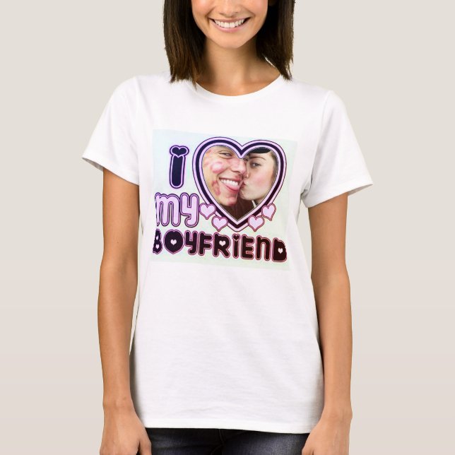 J'Aime Ma Petite Amie T-Shirt Personnalisé (Devant)