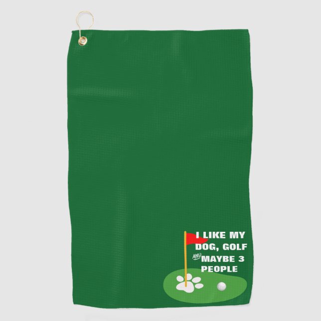 J'Aime Ma Serviette De Golf De Chien | Serviette d (Devant)