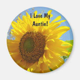 J'aime ma tante ! tournesols jaunes de magnet