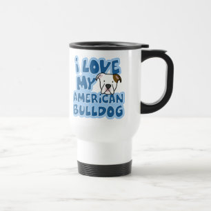 J'aime ma tasse américaine de voyage de bouledogu