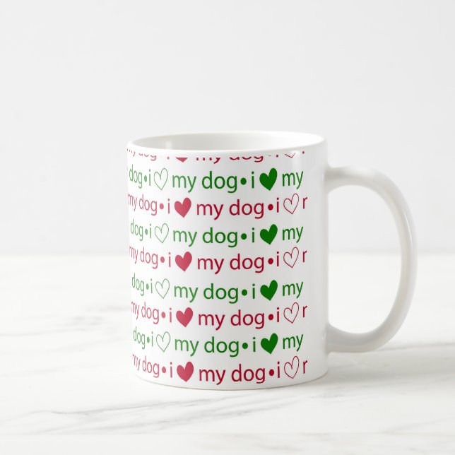 J'aime ma tasse de Noël de café de chien (Droite)