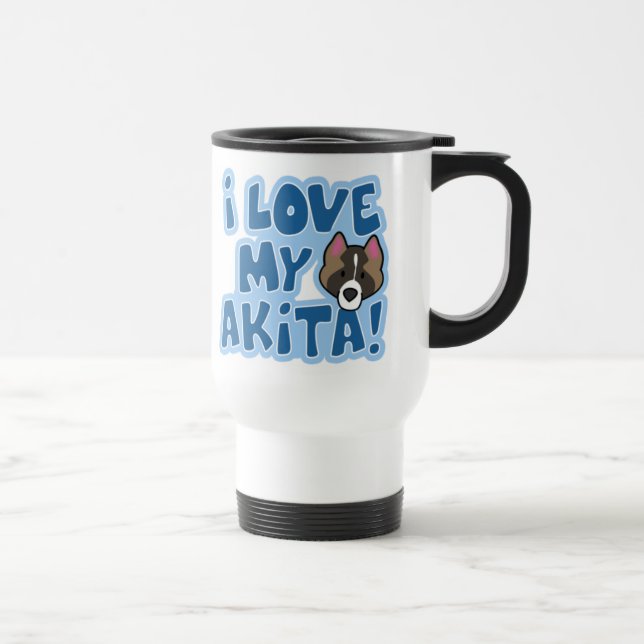 J'aime ma tasse de voyage d'Akita (Droite)