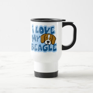 J'aime ma tasse de voyage de beagle