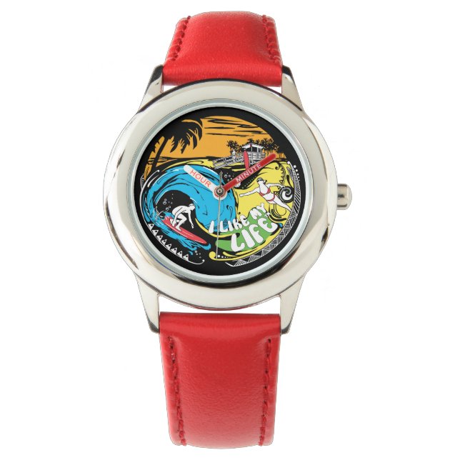 "J'aime MA vie" à la montre de plage (devant)