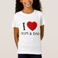 J'aime maman et papa| T-shirts pour enfants et béb