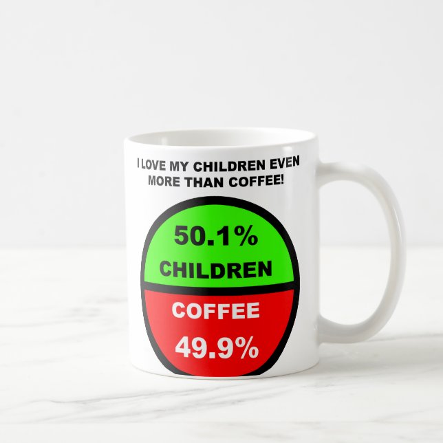 J'Aime Mes Enfants Plus Que Du Café Drôle Mug (Droite)