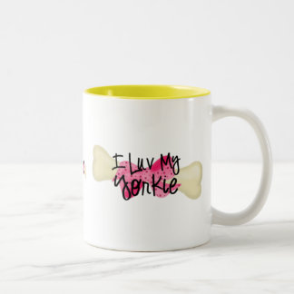 J'aime mes tasses de café d'arc de l'os w/pink de