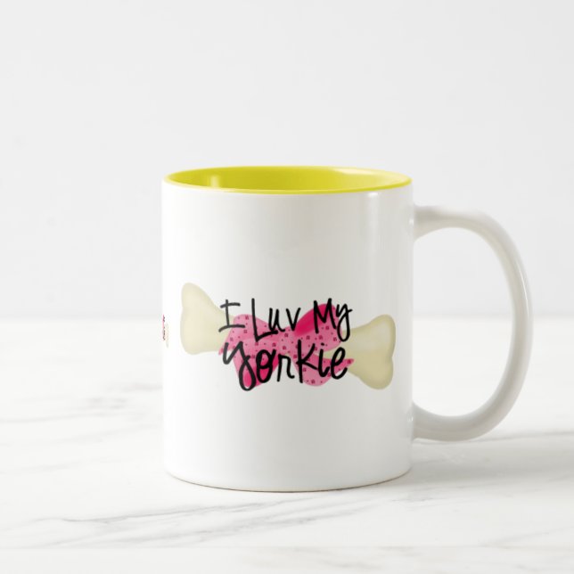J'aime mes tasses de café d'arc de l'os w/pink de (Droit)
