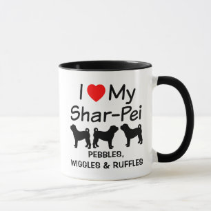 J'Aime Mes Trois Chiens Chinois Shar Pei Mug