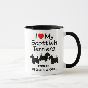 J'Aime Mes Trois Chiens Terrier Écossais Mug