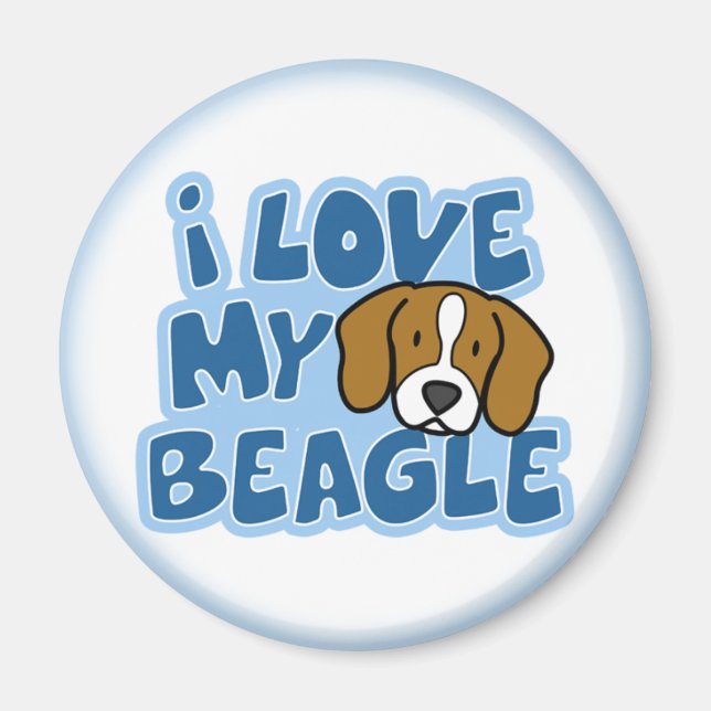 J'aime mon aimant Beagle (Devant)