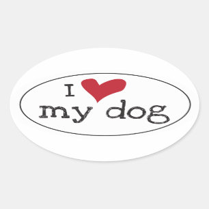 J'aime mon autocollant de chien