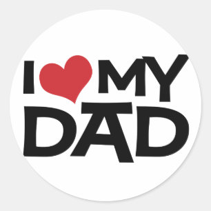 J'aime mon autocollant de fête des pères de papa