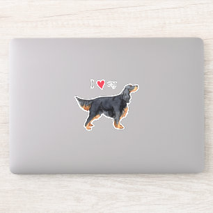 J'aime mon autocollant de vinyle Setter de Gordon