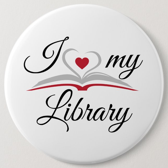 J'aime mon badge de bibliothèque (Devant)