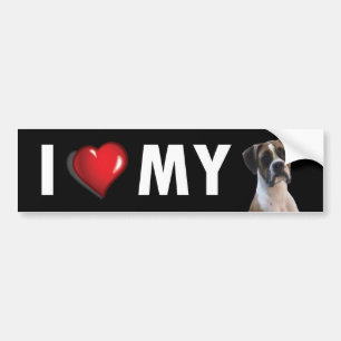 J'Aime Mon Bumper Sticker - Boxer Dog