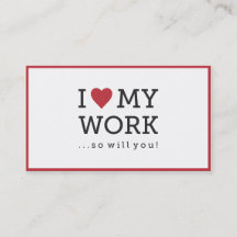 J'aime mon Carte de visite de travail