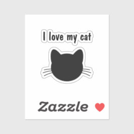J'aime mon chat Custom-Cut Vinyl Sticker