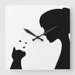 J'aime mon chat - horloge murale