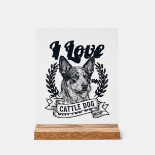 J'aime mon chien de troupeau design de gravure vin