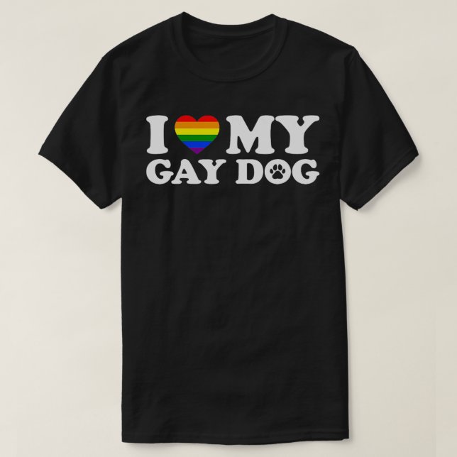 J'aime mon chien gay TShirt (Design devant)