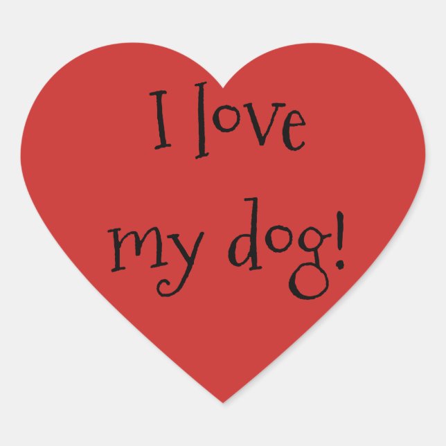 J'Aime Mon Chien ! Stickers cœurs (Devant)