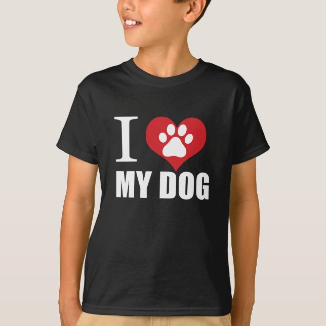 J'aime mon chien T-shirt (Devant)