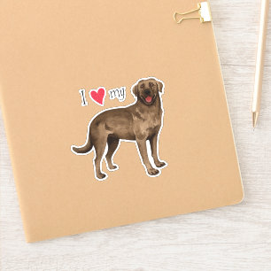 J'aime mon chocolat Lab Vinyl Sticker