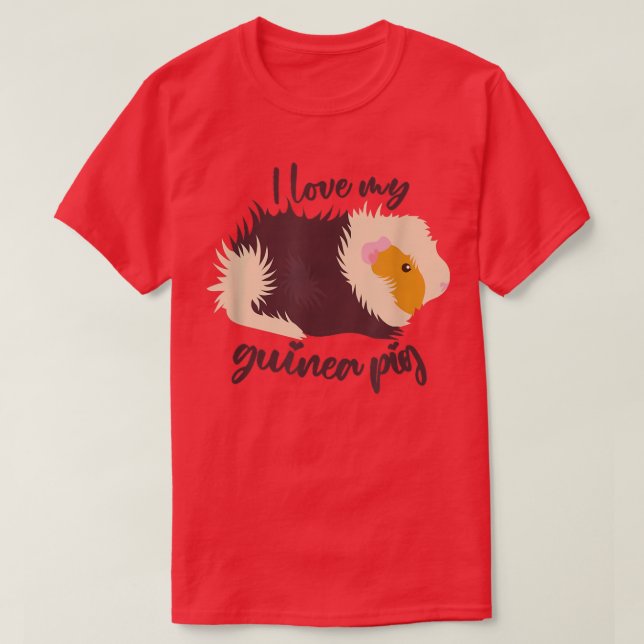 J'Aime Mon Cochon De Guinée Cavy Mignonne T-Shirt  (Design devant)