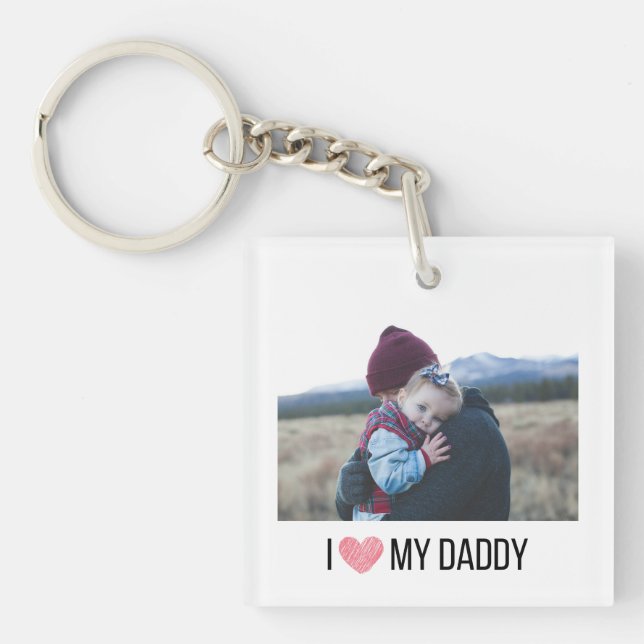 J'AIME MON DADDY PORTE - CLÉ 2 PHOTO PERSONNALISÉE (Devant)