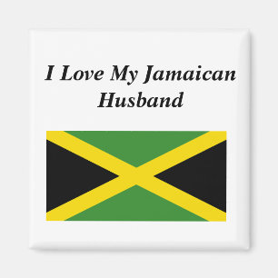 J'aime mon mari jamaïcain magnet Carré 2 pouces