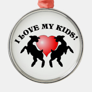 J'AIME MON ORNEMENT DE NOËL D'ENFANTS (CHÈVRE)