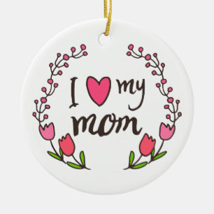 J'aime mon ornement heureux du jour de mère de