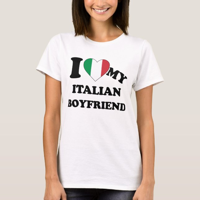 J'aime mon petit ami italien T-shirt (Devant)
