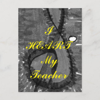 "J'aime mon professeur" carte postale de remerciem